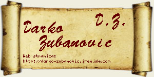 Darko Zubanović vizit kartica